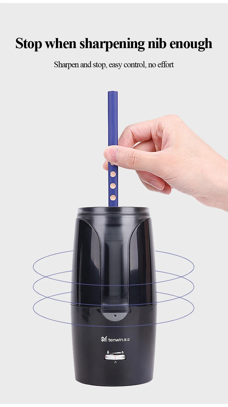 Tenwin Automatic Electric Pencil Sharpener For Colored Pencils Sharpen Mechanical Office School Supplies Stationery Free Ship - Shoppiline