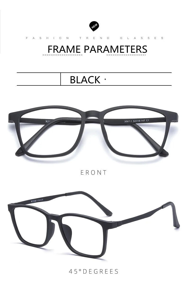 High Quality Pure Titanium Men Anti Blue Light Presbyopia Eyewear Reading Glasses with Diopter+1.0 +1.5 +2.0 +2.5 +3.0 +3.5+4.0
