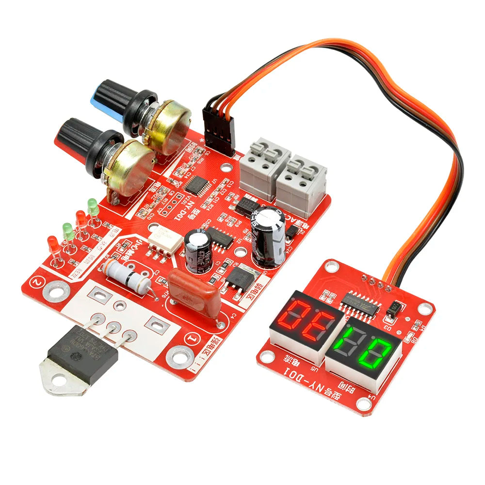 AC9-12V DIY NY-D01 Control Board 40A/100A Spot Welding Machine Control Board Welder Panel Adjust Time Current Digital Display - Shoppiline