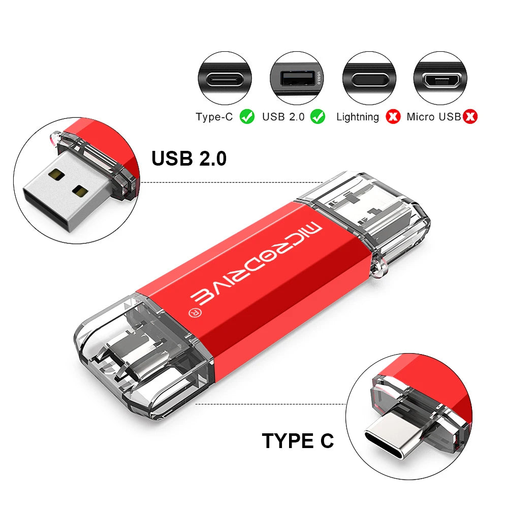 Type C USB flash drive 128MB 1GB 2GB 4GB 8GB 16GB 32GB 64GB 128GB for Andriods SmartPhone Memory MINI Usb Stick USB C