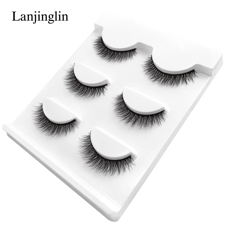 Neu 3 Paar natürliche falsche Wimpern Fake Lashes langes Make-up 3D Nerzwimpern Verlängerung Wimper Nerzwimpern für Schönheit #X11