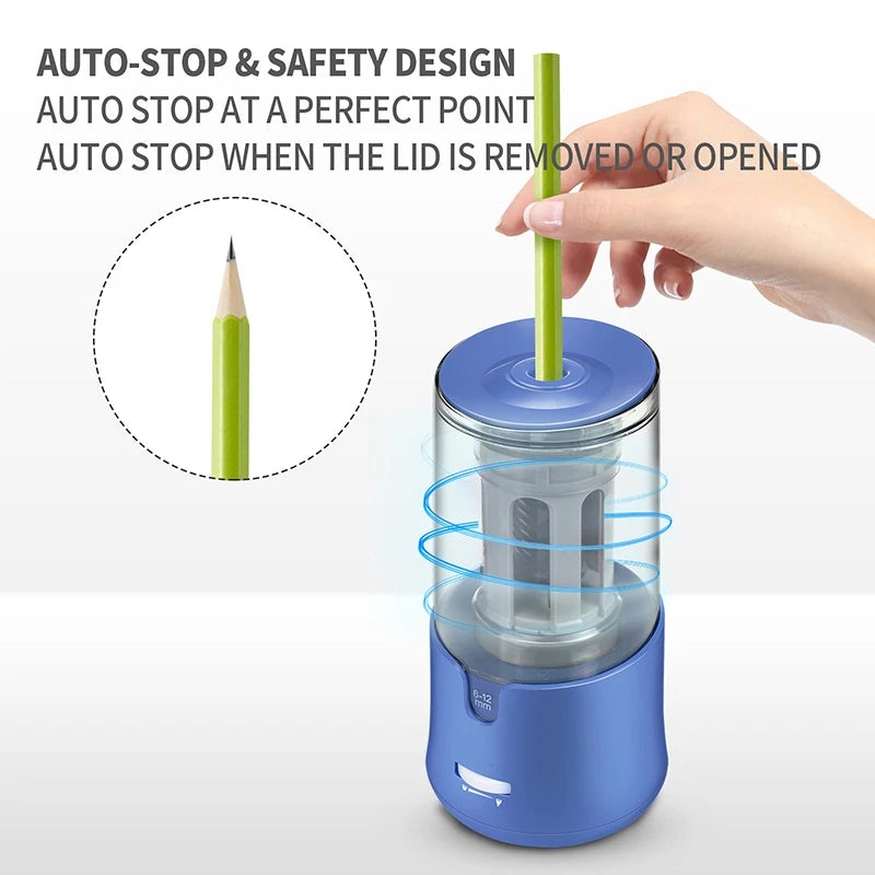 Tenwin Automatic Electric Pencil Sharpener For Colored Pencils Sharpen Mechanical Office School Supplies Stationery Free Ship - Shoppiline