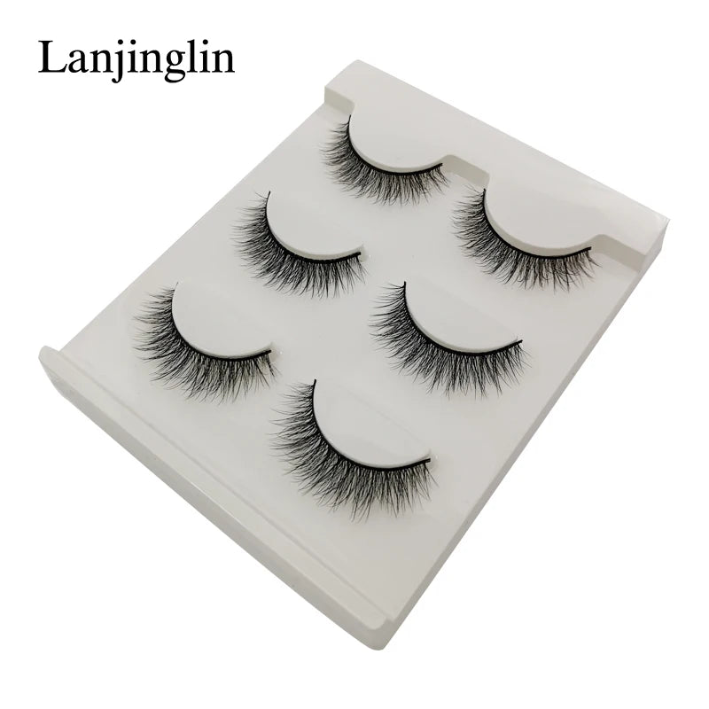Neu 3 Paar natürliche falsche Wimpern Fake Lashes langes Make-up 3D Nerzwimpern Verlängerung Wimper Nerzwimpern für Schönheit #X11