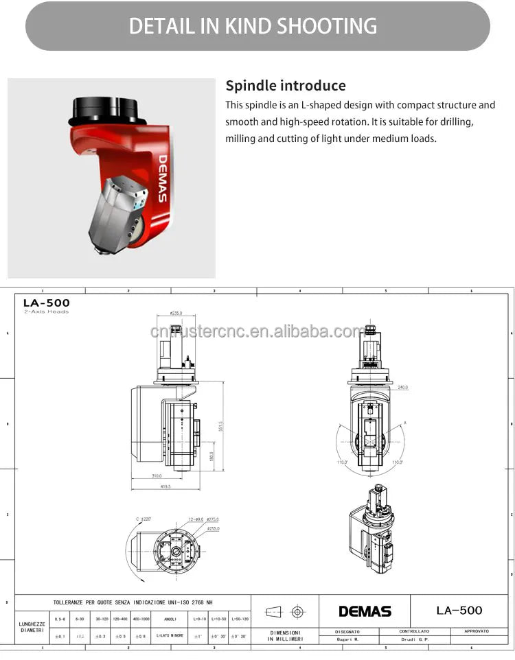 TR-2040  5 Axis  Cnc Milling Stone  Machine  with DEMAS 10KW ISO Water Cooling Spindle Price