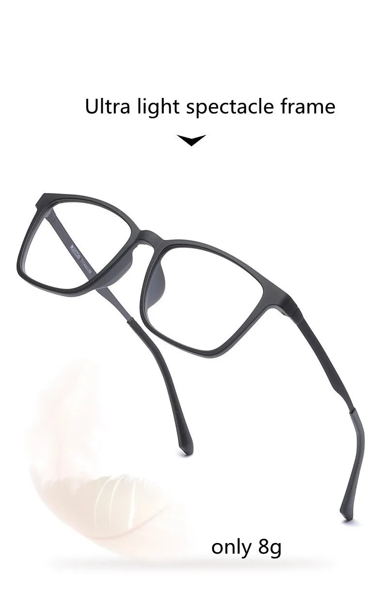 High Quality Pure Titanium Men Anti Blue Light Presbyopia Eyewear Reading Glasses with Diopter+1.0 +1.5 +2.0 +2.5 +3.0 +3.5+4.0