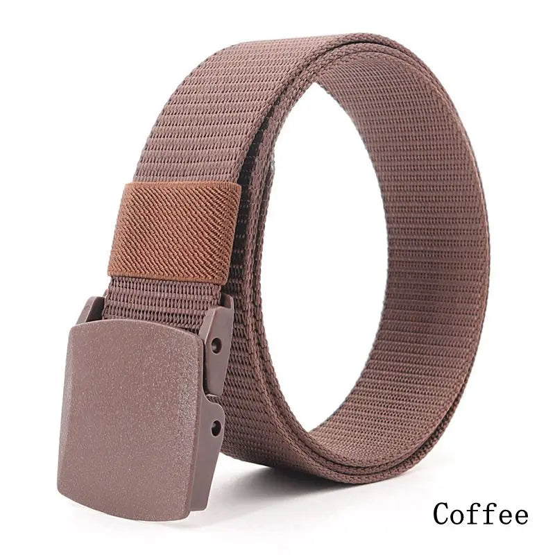 38mm Tactical Waist Belt Unisex Lightweight Weave Fabric with Plastic Buckle for Airport Security Men Women Camouflage Style