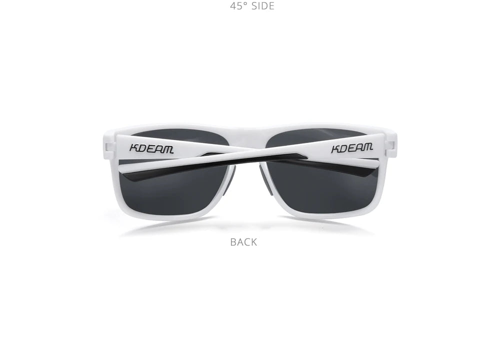 KDEAM New Polarized Men's Sunglasses Square Outdoor Photochromic Sun Glasses Women Non-Slip Nose Pad Full Accessories Included