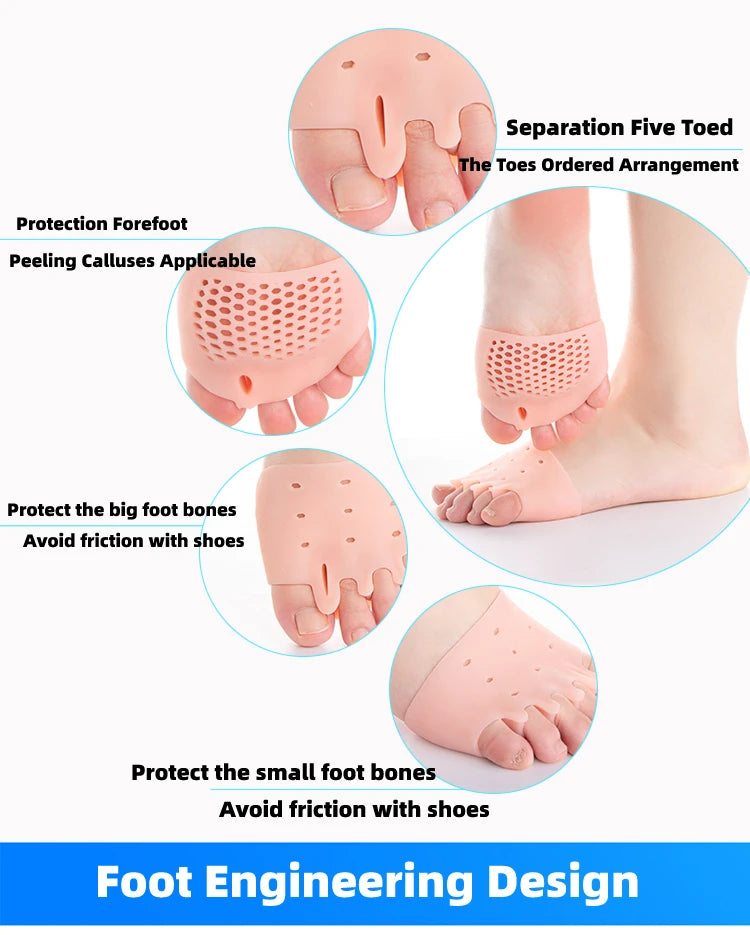 2pcs=1pair Toe Separator Hallux Valgus Corrector Finger Bunion Orthotics Protector Overlapping Forefoot Pad Foot Care Pedicure