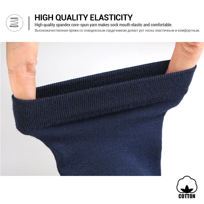 HSS Lot de 5/10 paires de chaussettes en mélange de coton pour hommes, noires, d'affaires, douces, respirantes, pour l'été et l'hiver, grande taille (6.5-14)