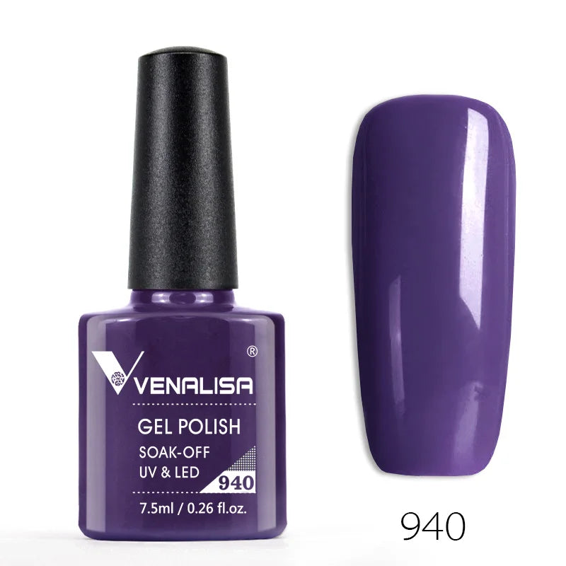 Venalisa 7.5ml Nail Gel Polish 60 Color Glitter Color Nail Varnish For Nail Art Manicure Top Coat Soak Off Enamel UV Gel Varnish