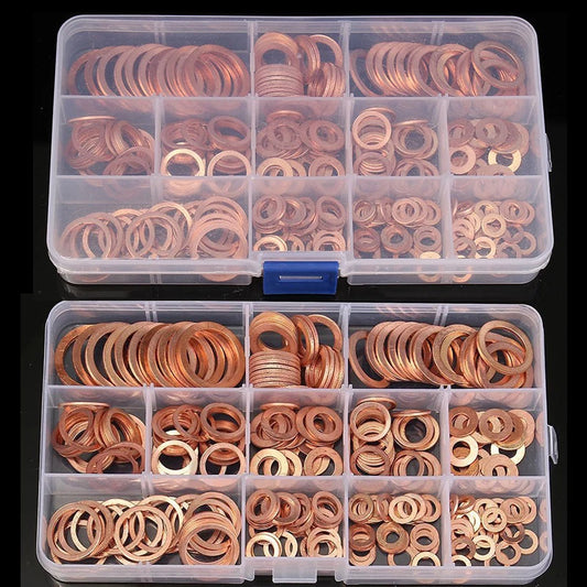 300/280/200/100Pcs Washer Copper Sealing Solid Gasket Washer Sump Plug Oil For Boat Crush Flat Seal Ring Tool