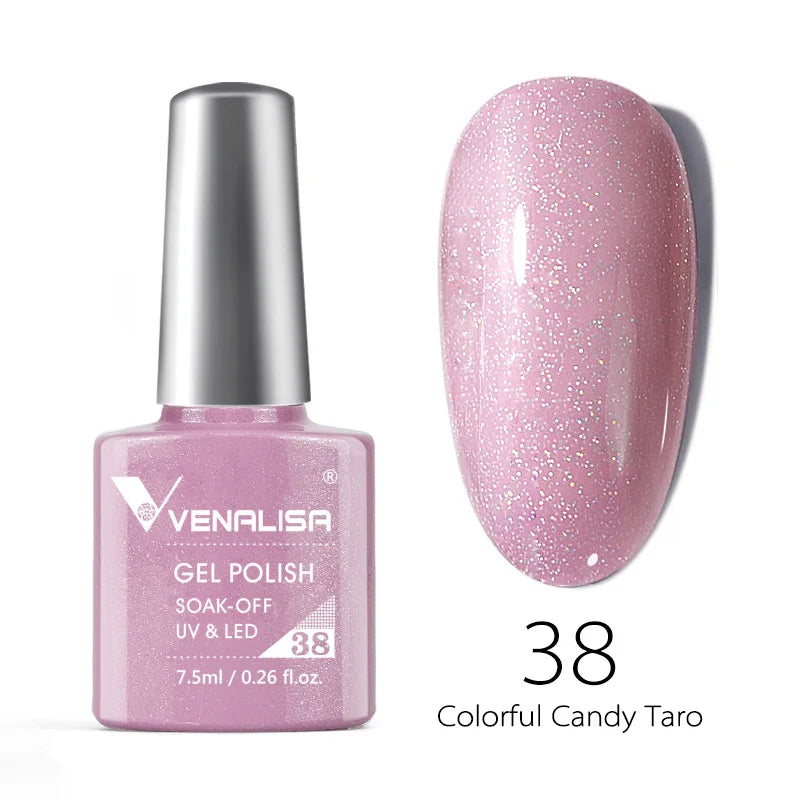 Venalisa 7.5ml Nail Gel Polish 60 Color Glitter Color Nail Varnish For Nail Art Manicure Top Coat Soak Off Enamel UV Gel Varnish