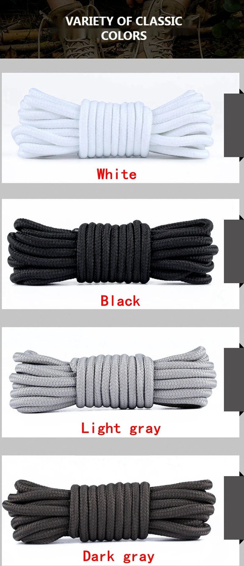 21 Farben Runde Schnürsenkel Polyester Einfarbige Schnürsenkel Outdoor Freizeit Sneakers Stiefel Schuhe Schnürsenkel 70cm/90cm/120cm/150cm 1 Paar