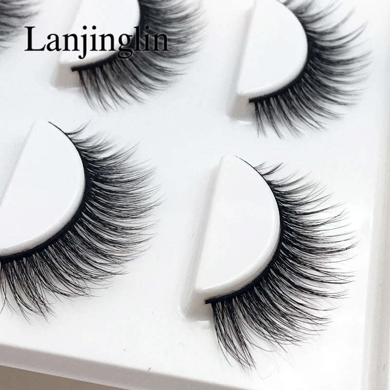 Neu 3 Paar natürliche falsche Wimpern Fake Lashes langes Make-up 3D Nerzwimpern Verlängerung Wimper Nerzwimpern für Schönheit #X11