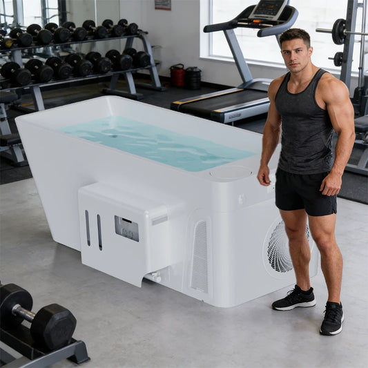 U.S. Local Black Acrylic Cold Plunge Bathtub All-One Water Chiller With Ozone Chlorine Filtration to Regulate pH Ice Bath Tub