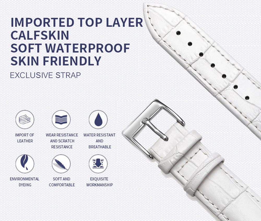 Premium Genuine Leather Watchbands 12/14/16/18/19/20/21/22/24 mm Watch Band Strap High Quality Wrist Belt Bracelet + Tool