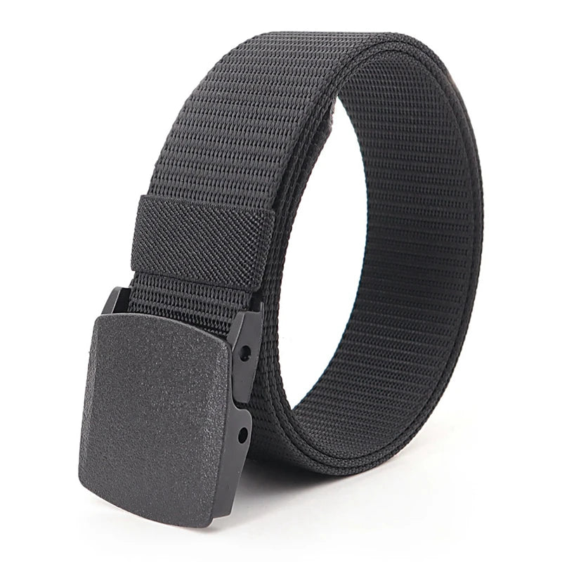 38mm Tactical Waist Belt Unisex Lightweight Weave Fabric with Plastic Buckle for Airport Security Men Women Camouflage Style