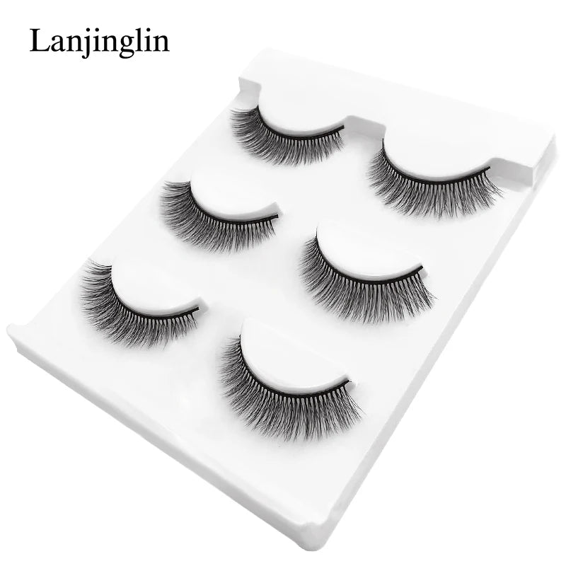 Neu 3 Paar natürliche falsche Wimpern Fake Lashes langes Make-up 3D Nerzwimpern Verlängerung Wimper Nerzwimpern für Schönheit #X11