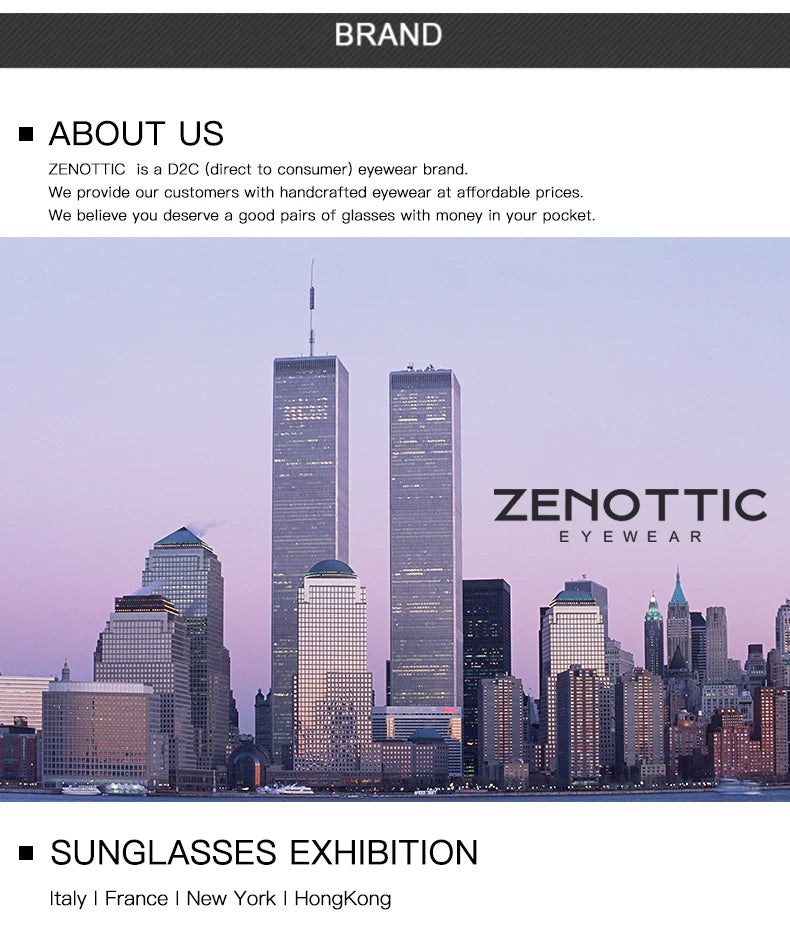 ZENOTTIC Titanium Progressive Prescription Glasses Men Square Anti Blue Light Photochromic Eyewear Optical Myopia Eyeglasses