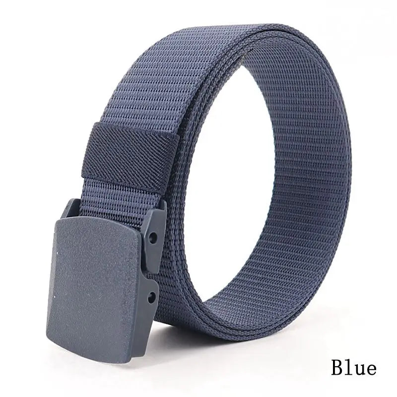 38mm Tactical Waist Belt Unisex Lightweight Weave Fabric with Plastic Buckle for Airport Security Men Women Camouflage Style