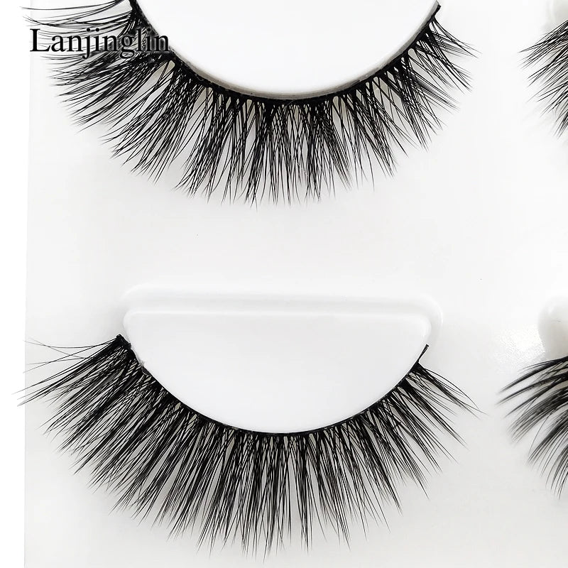Neu 3 Paar natürliche falsche Wimpern Fake Lashes langes Make-up 3D Nerzwimpern Verlängerung Wimper Nerzwimpern für Schönheit #X11
