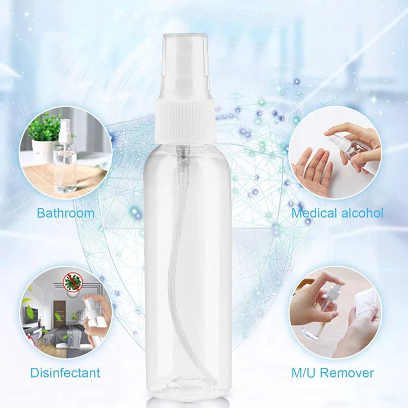 3/5/10 Stk. nachfüllbar 10ml 30ml 50ml 60ml 100ml Transparent PET Kunststoff Tragbare Sprühflasche Leerer Parfümbehälter