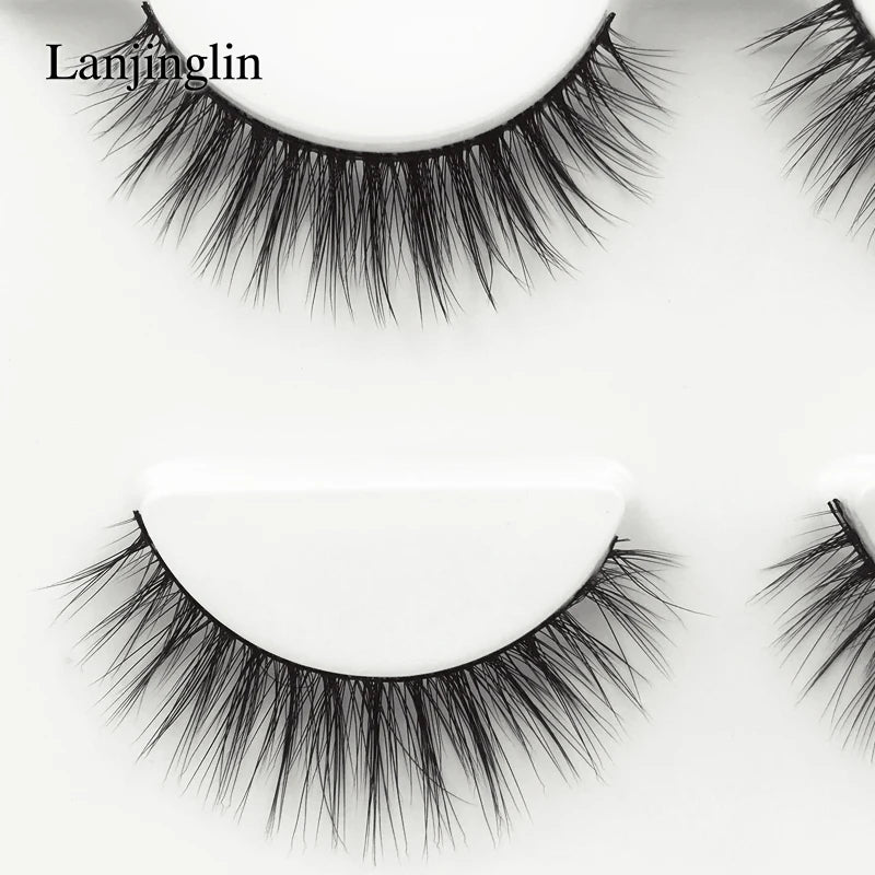 Neu 3 Paar natürliche falsche Wimpern Fake Lashes langes Make-up 3D Nerzwimpern Verlängerung Wimper Nerzwimpern für Schönheit #X11