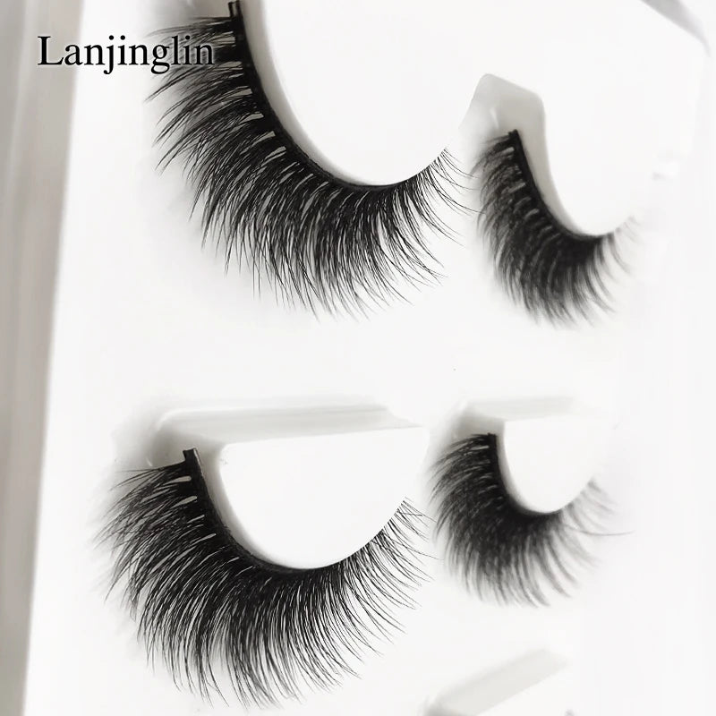 Neu 3 Paar natürliche falsche Wimpern Fake Lashes langes Make-up 3D Nerzwimpern Verlängerung Wimper Nerzwimpern für Schönheit #X11