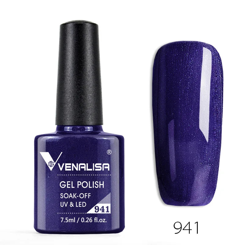 Venalisa 7.5ml Nail Gel Polish 60 Color Glitter Color Nail Varnish For Nail Art Manicure Top Coat Soak Off Enamel UV Gel Varnish