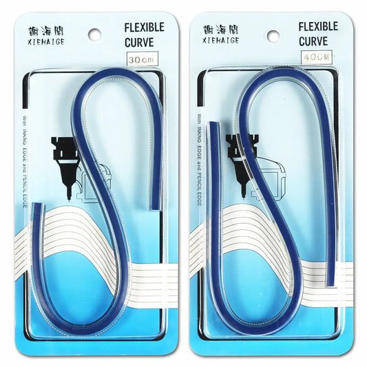 Règle courbe flexible Outil de dessin et de traçage Règle serpentin en plastique Fournitures scolaires et de bureau 30cm 40cm 50cm 60cm