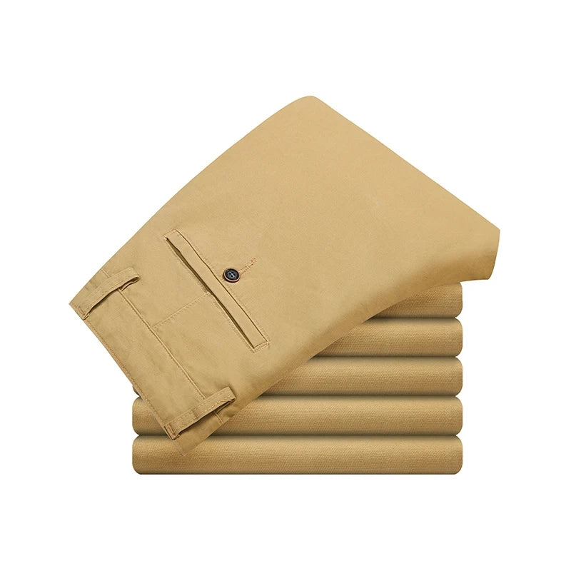 Mens Pants Cotton Casual  Stretch male trousers man long Straight High Quality 4 color Plus size pant suit  42 44 46 - Shoppiline