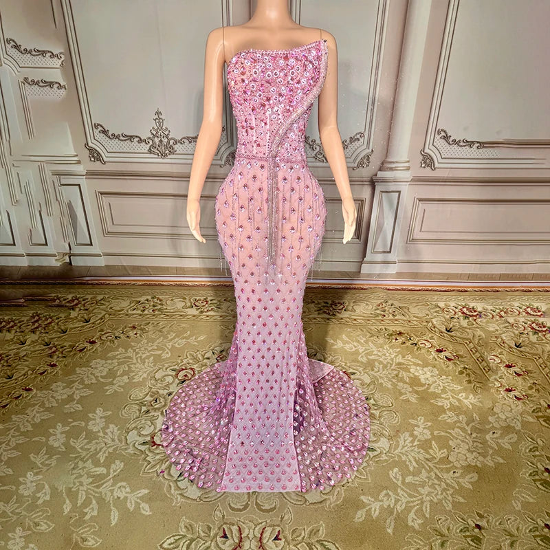 Novance Y2848-F Trend Products 2024 Transparent Luxury Wedding Dress Rhinestone Sexy Women Clothing With Tassel - Shoppiline