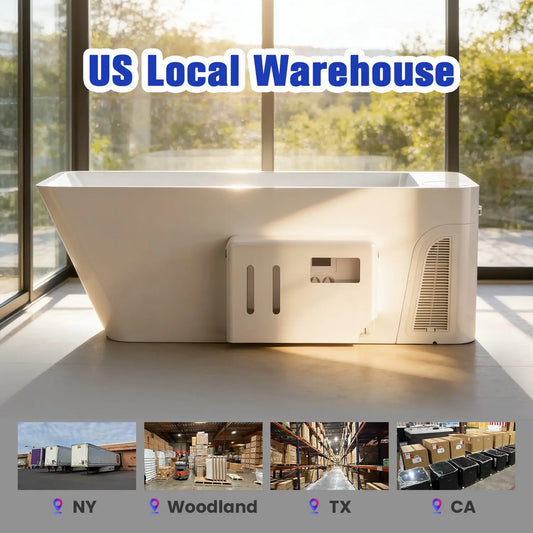 3 Days Delivery Freestanding Commercial Elite Cold Plunge All-in Acrylic Bathtub with Chiller Local U.S. Warehouse Local Stock