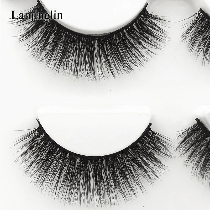 Neu 3 Paar natürliche falsche Wimpern Fake Lashes langes Make-up 3D Nerzwimpern Verlängerung Wimper Nerzwimpern für Schönheit #X11