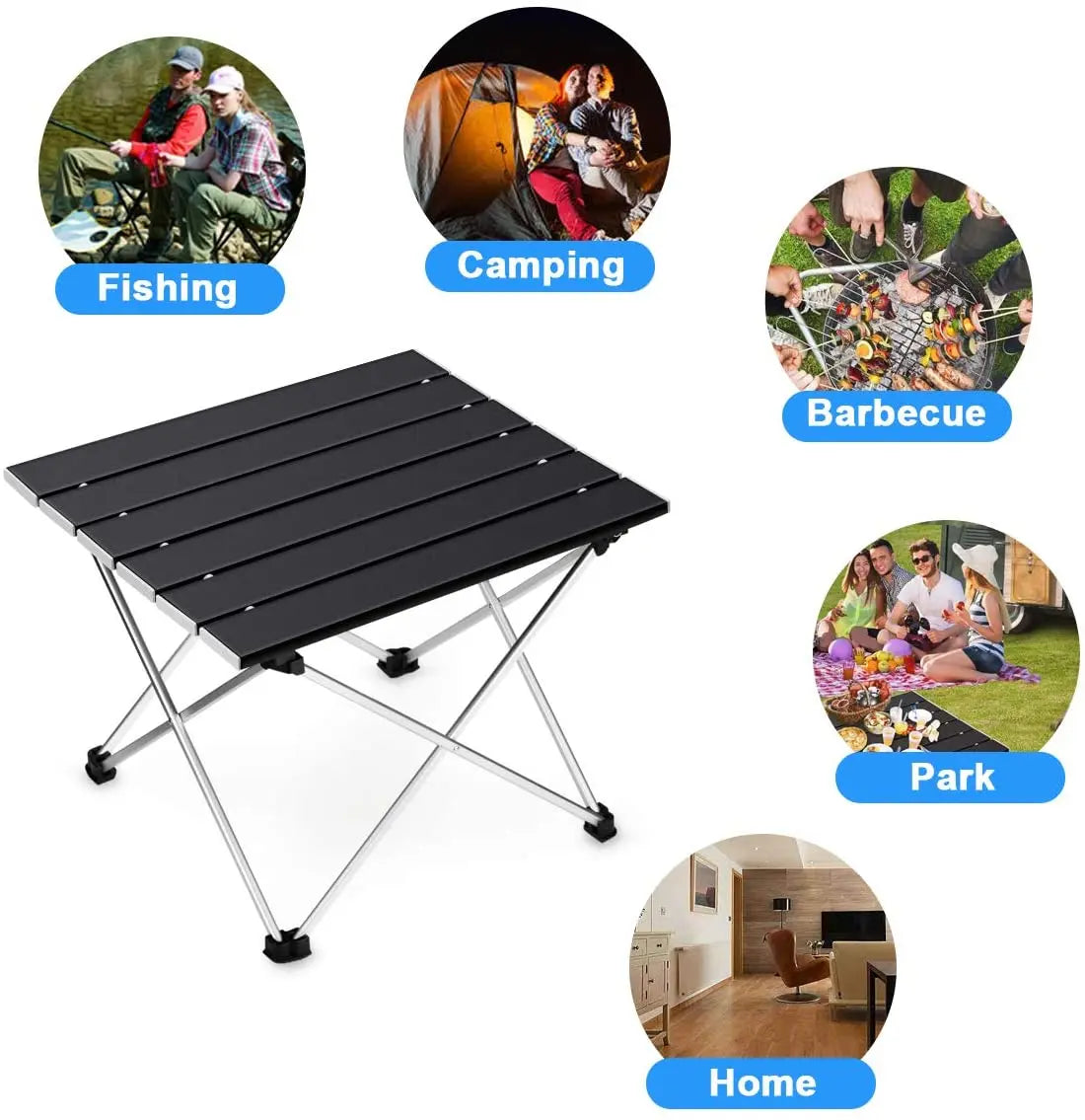 Table de camping pliante portable ultralégère, bureau de dîner extérieur pliable en alliage d'aluminium haute résistance pour fête de jardin, pique-nique, barbecue