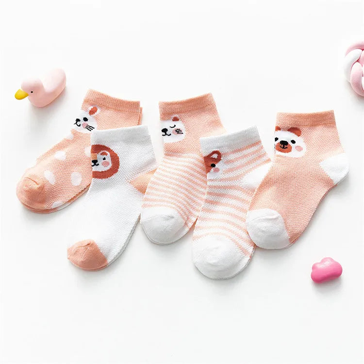 5Pairs/lot 0-24M Infant Baby Socks Baby Socks for Boys Girls Cotton Mesh Newborn Toddler First Walkers Baby Clothes Accessories