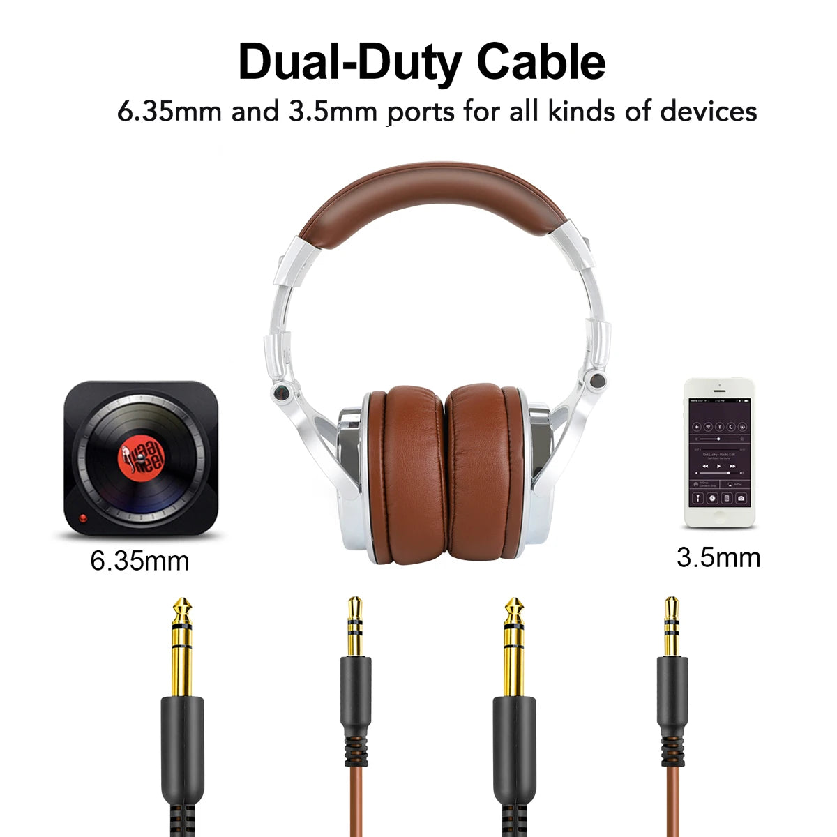 Oneodio Pro 30 Casque audio professionnel de studio DJ avec microphone, écouteurs filaires supra-auriculaires, moniteurs HiFi, casque de jeu pliable