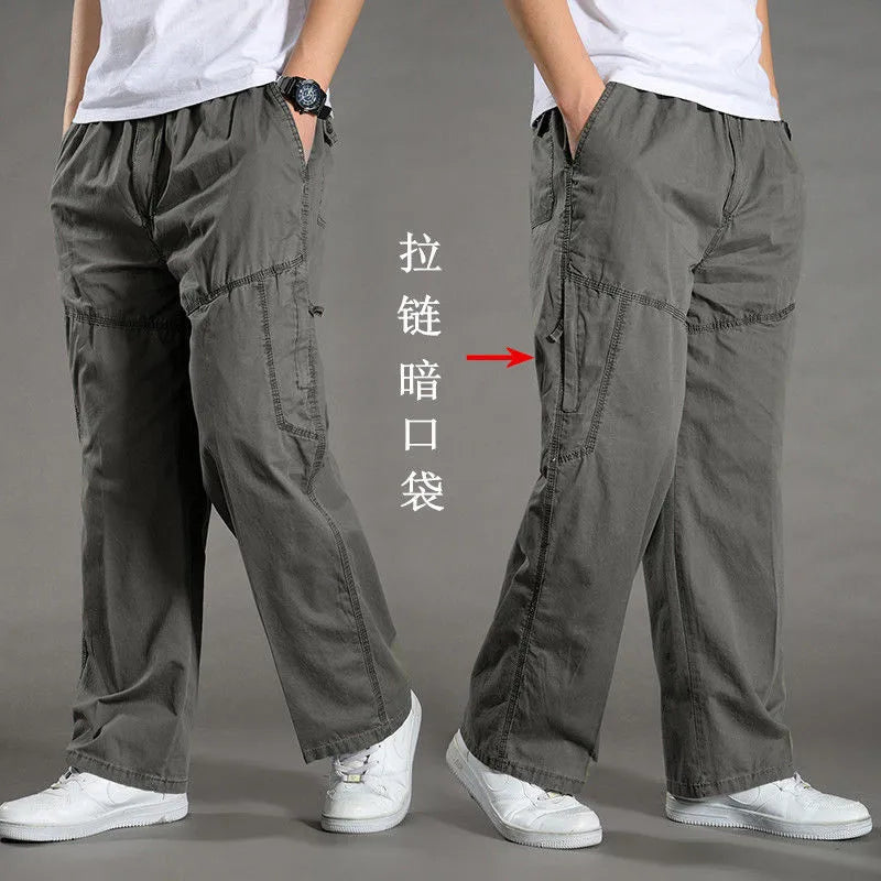 Herren Cargo Hose Sommer Frühling Baumwolle Arbeitskleidung Neu Übergröße 6XL Casual Klettern Jogginghose Sweathose Hombre Herbst Hose