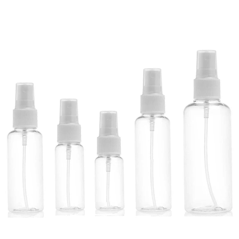 3/5/10 Stk. nachfüllbar 10ml 30ml 50ml 60ml 100ml Transparent PET Kunststoff Tragbare Sprühflasche Leerer Parfümbehälter