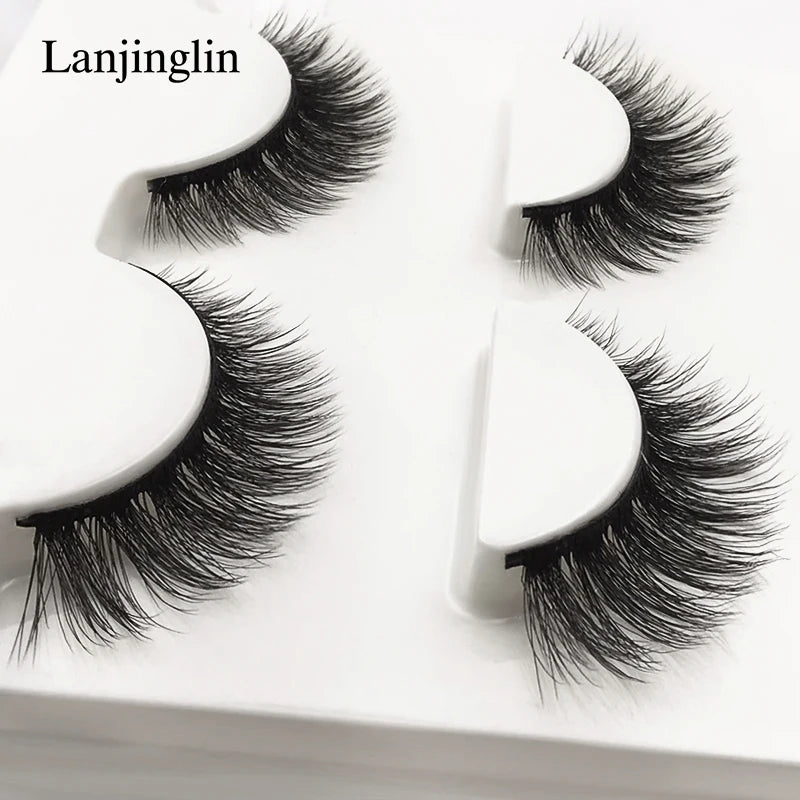 Neu 3 Paar natürliche falsche Wimpern Fake Lashes langes Make-up 3D Nerzwimpern Verlängerung Wimper Nerzwimpern für Schönheit #X11