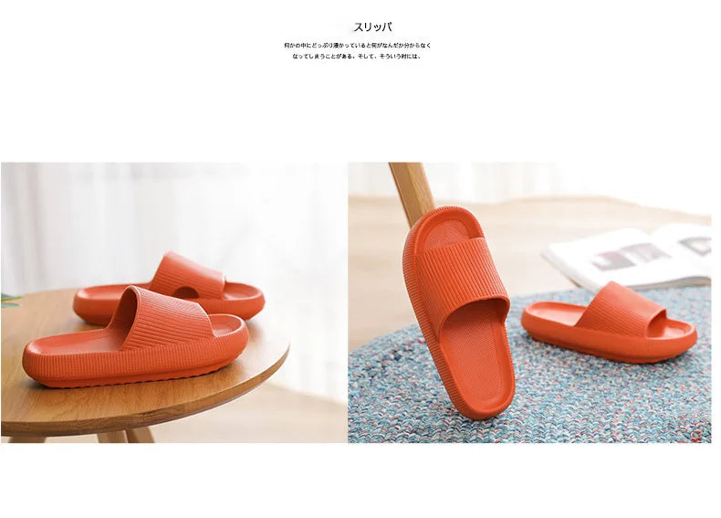 Women Thick Platform Cloud Slippers Indoor Home Eva Soft Sole Pillow Slides Sandals Woman 2025 Summer Non Slip Beach Flip Flops