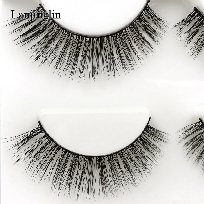 Neu 3 Paar natürliche falsche Wimpern Fake Lashes langes Make-up 3D Nerzwimpern Verlängerung Wimper Nerzwimpern für Schönheit #X11