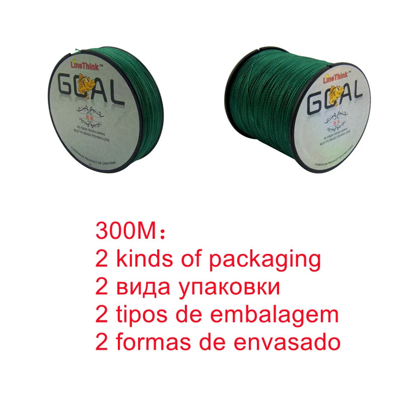 100M 300M 500M Marken-LineThink GOAL Japan Multifilament 100% PE geflochtene Angelschnur 8LB bis 100LB
