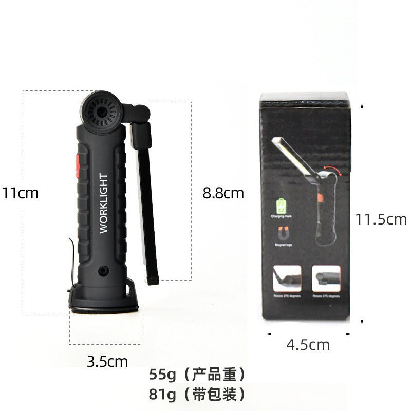 Multifunctional Folding Work Light Portable Camping Light USB Rechargeable Flashlight With Built-in Battery Magnetic Lamp