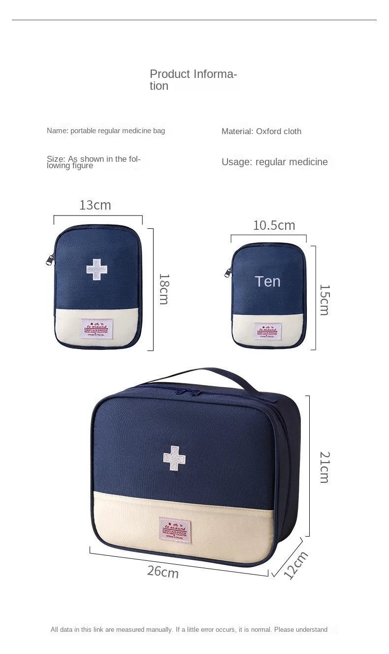 3-teiliges Set, tragbare medizinische Aufbewahrungstasche, Camping-Notfall-Erste-Hilfe-Set-Organizer, Reise-Tasche für Zuhause und Outdoor