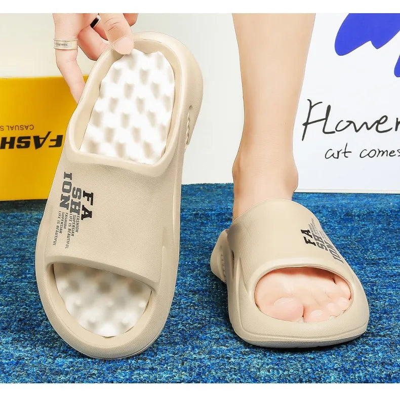 New Summer Man Massage Slippers 2026 Indoor Outdoor Beach Sandals Soft Bottom Casual Slippers Male Flip Flops Mens Sandals