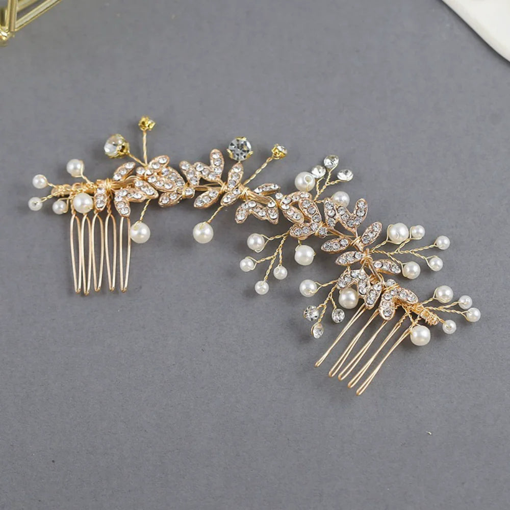 1 Piece Leaf Bohemian Hair Comb, Elegant Fairy Style, Perfect for Bridal Wedding, Bridesmaid Hairstyles, Flower Girl Outfits