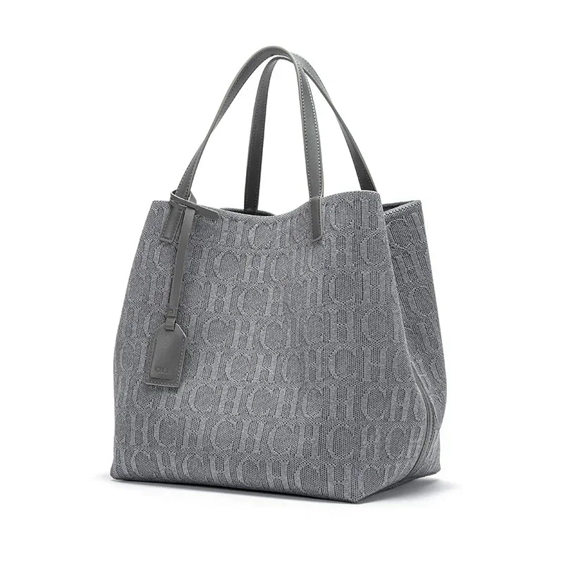 CH High Quality Craft Large Capacity Handbag Ladies Shoulder Bag Fashion Classic New Pure Color Outer Pocket Ladies Handbag - Shoppiline