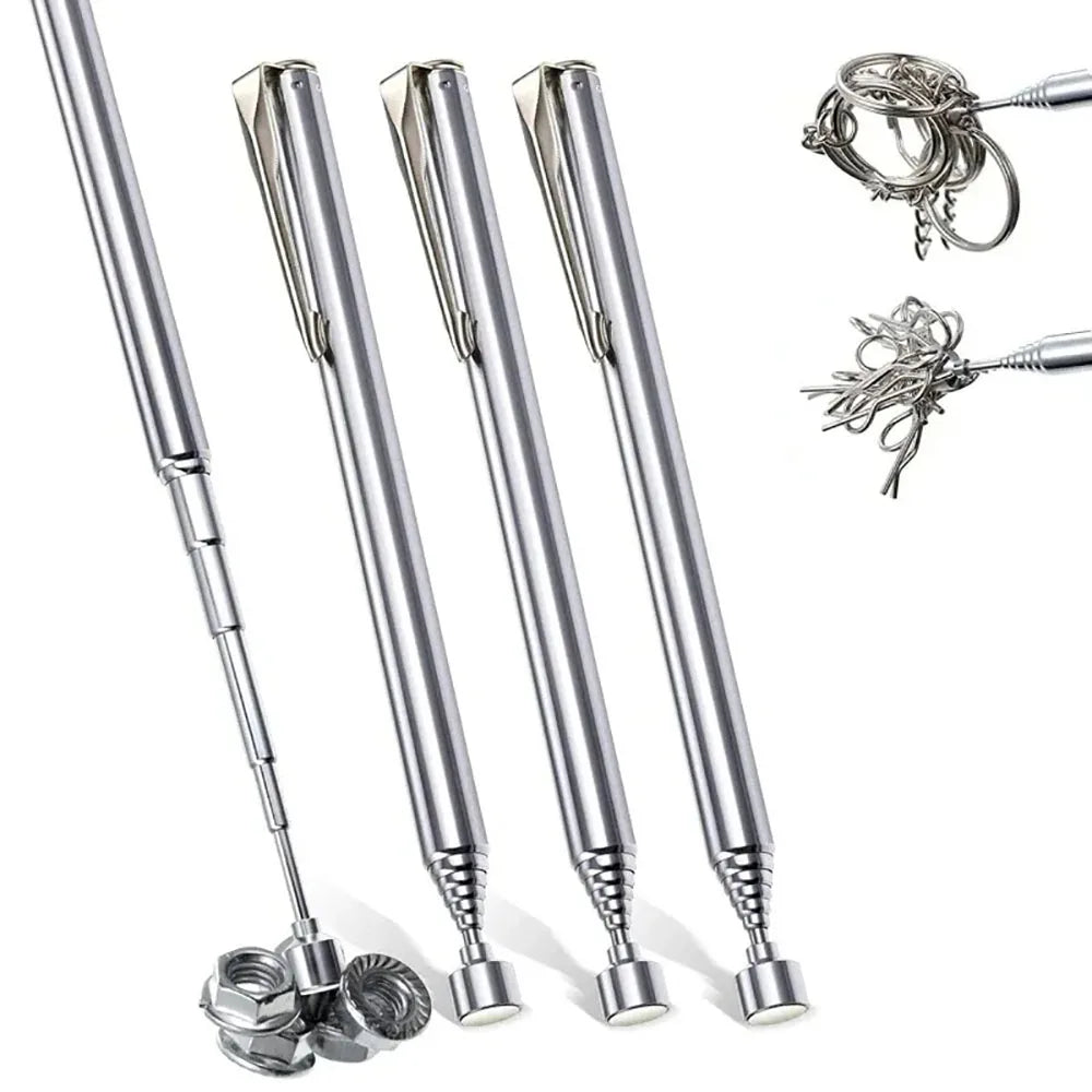 1PC Silver/Black Portable Telescopic Magnetic Pen Pick Up Hand Tool Capacity for Picking Up Nut Bolt Extendable Pickup Rod Stick