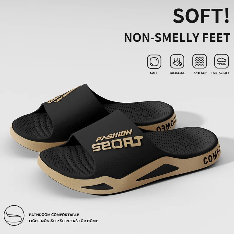 Men's Summer Fashion Slippers for Home ,Soft Soles, PVC Durable Material, Outdoor Sports and Leisure Beach Shoes for Couples